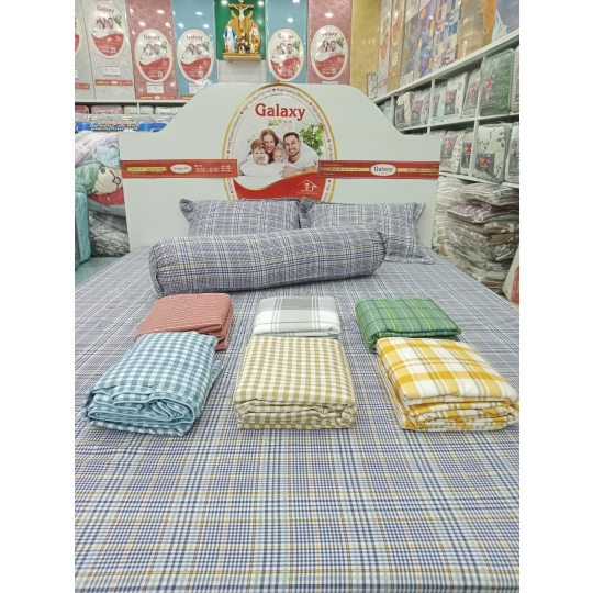 Bộ Ra gối 4 món coton kẻ sọc
