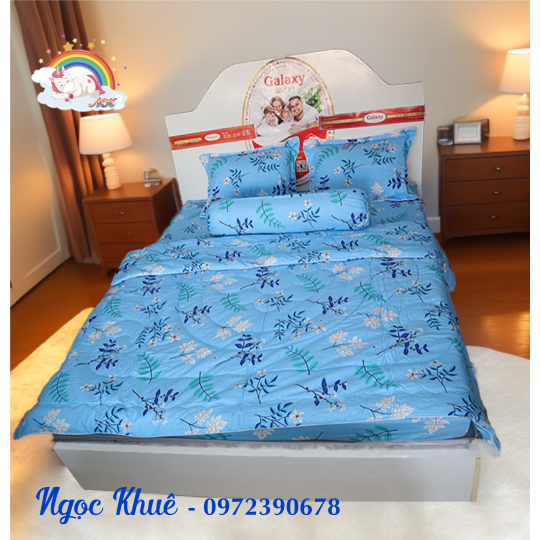 Bộ chăn ra gối Coton Thắng Lợi 5 món