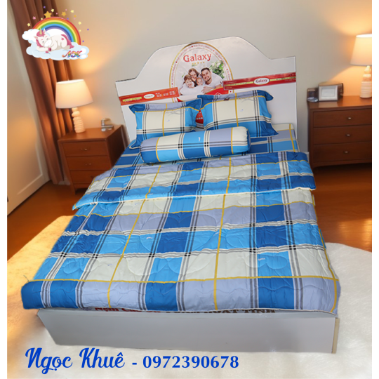 Bộ chăn ra gối Coton Thắng Lợi 5 món