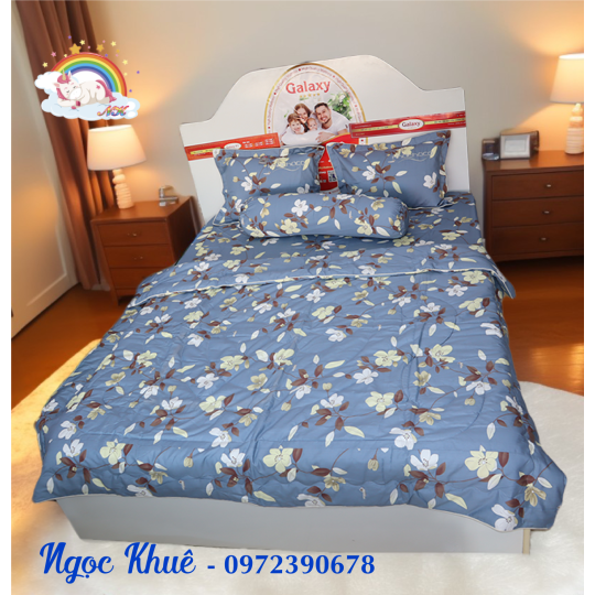 Bộ chăn ra gối Coton Thắng Lợi 5 món